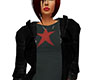 FF Hoody Blk Red Star T