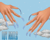 Icy blue nails.