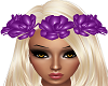 Purple Rose Head Wreath