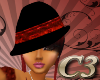 (C3)LADY MAFIA HAT RED