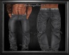 Grey Leather Strap Pants
