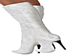 White Suede Zipper Boots