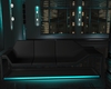 neon green n black couch