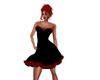 Black/Red Fur Trim Dress
