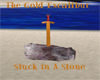 Gold sword in stone