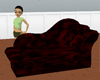 Red Felt Couch w/ poses