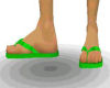 Lime Green Flip Flops