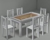White w/glass table set