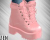 Fall Leather Boots Pink