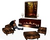 Umber fireplace and chat