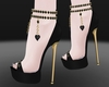 Heart Heels Blk Gold