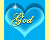 God-heart sticker-blue