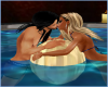 couples kissing pool flo