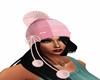 Pink Knit Hat Black Hair