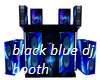 black blue dj booth