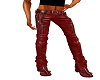 Red Leather Biker Pants