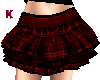 Plaid Ruffled Skirt Red