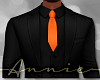 Black Suit Orange Tie +