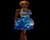 Blue Flora Balloon Dress
