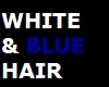 blue and white hair