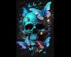Neon skulls butterfly