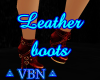 Leather boots red