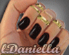 D★ Nails Black + Rings