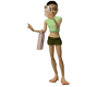 Avatar com bolsa e cel