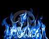 blue flamed guitare