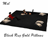 Black Rug Gold Pillows