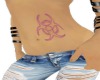 Purple toxic belly tatto