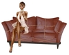 Leather Loveseat Brown