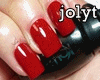 Red long nails