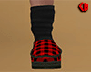 Red Plaid Slipper Sock M