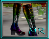 metallic rainbow boots