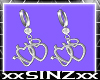 .S Heart Silver Earrings