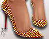 H. Spikes Pumps Gold