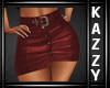 }KR{ Leather skirt Red