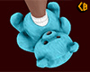 Teal Teddy Slippers (M)
