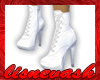 (L) White Short Boots