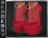 Red Platforms With Socks