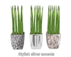 3 Silver Potted Plants