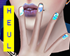 White glitched nails