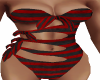 Red Striped Swimwear