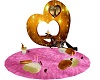 golden cuddle heart rug
