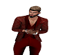 Red floral bandana suit
