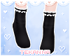 [T] Ruffle Socks Black/w