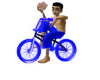 4K 3D GLOWING BLUE BMX