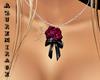 ^AZ^Pink Rose Necklace