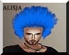 Funny blue afro